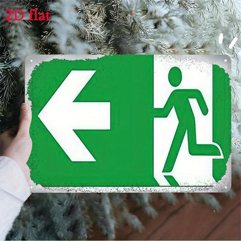 Emergency Exit Sign - Panneau de Secours en Métal -